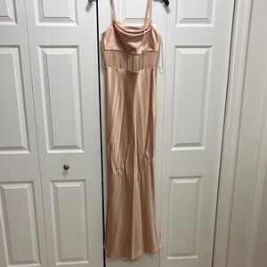 Alice + Olivia Blush Satin Maxi Dress